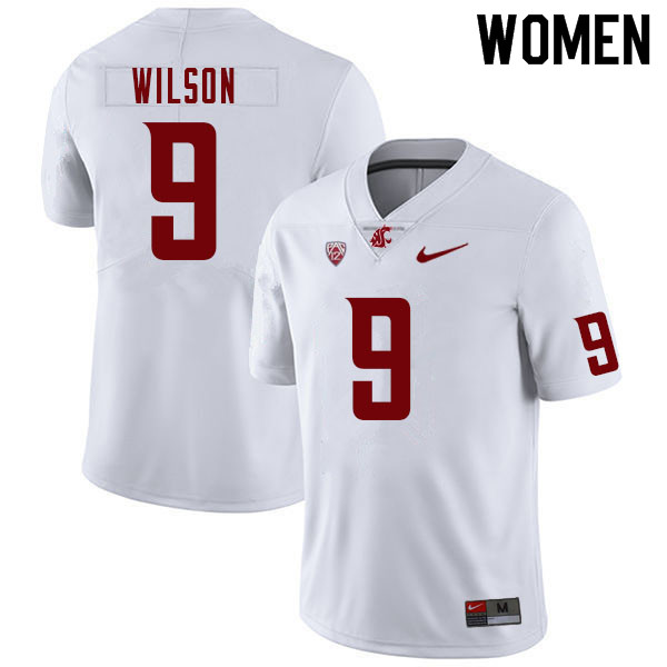 Women #9 Ben Wilson Washington State Cougars College Football Jerseys Sale-White